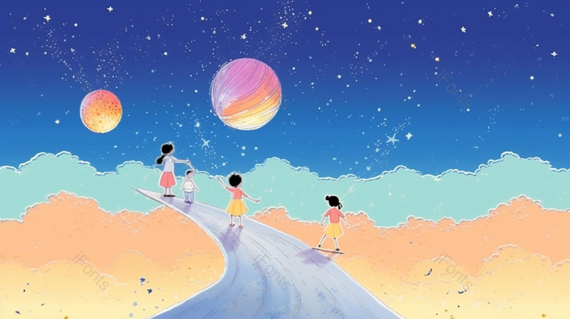 儿童节可爱风山顶卡通插画图,插画/手绘图,插画/手绘图库,插画/手绘图下载,插画/手绘